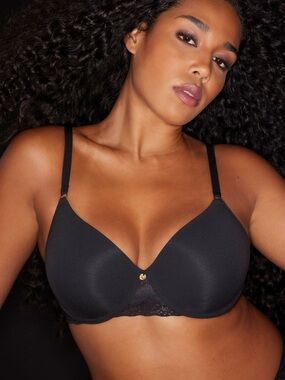 Natori Bliss Perfection Contour Underwire Bra 32DDD NWT Black